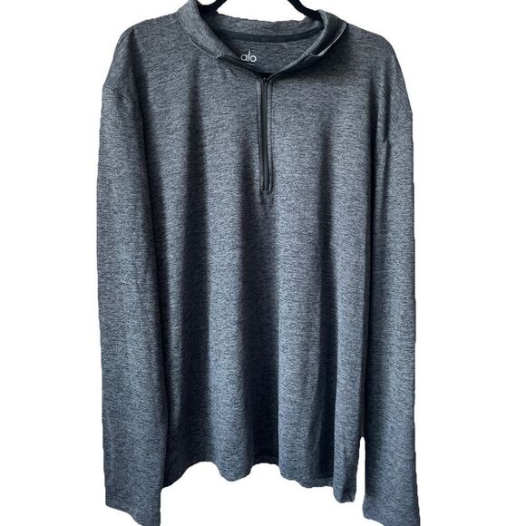 New Alo Conquer 1/4 Zip Reform Long Sleeve Size Small Color Dark Heather Grey - Picture 5 of 6